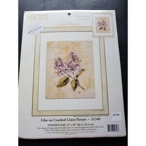 Candamar Designs Cross Stitch Kit LILAC On CRACKED LINEN Cheri Blum #51348
